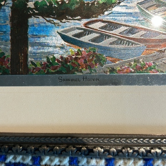Vintage Phil Austin Framed Etched Foil Summer Haven Print signed. 8x10 - Picture 4 of 7